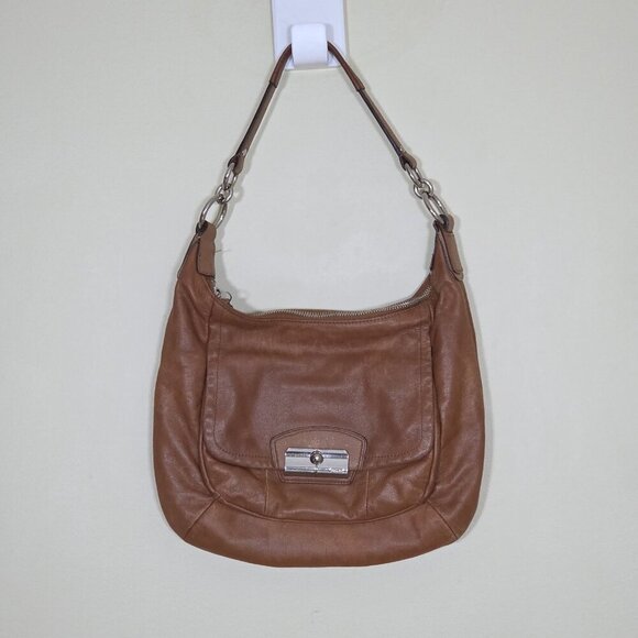 Coach Handbags - Coach Kristin Leather Hobo Shoulder Bag Brown 19293 Zip Lined Pockets FLAWS Boho